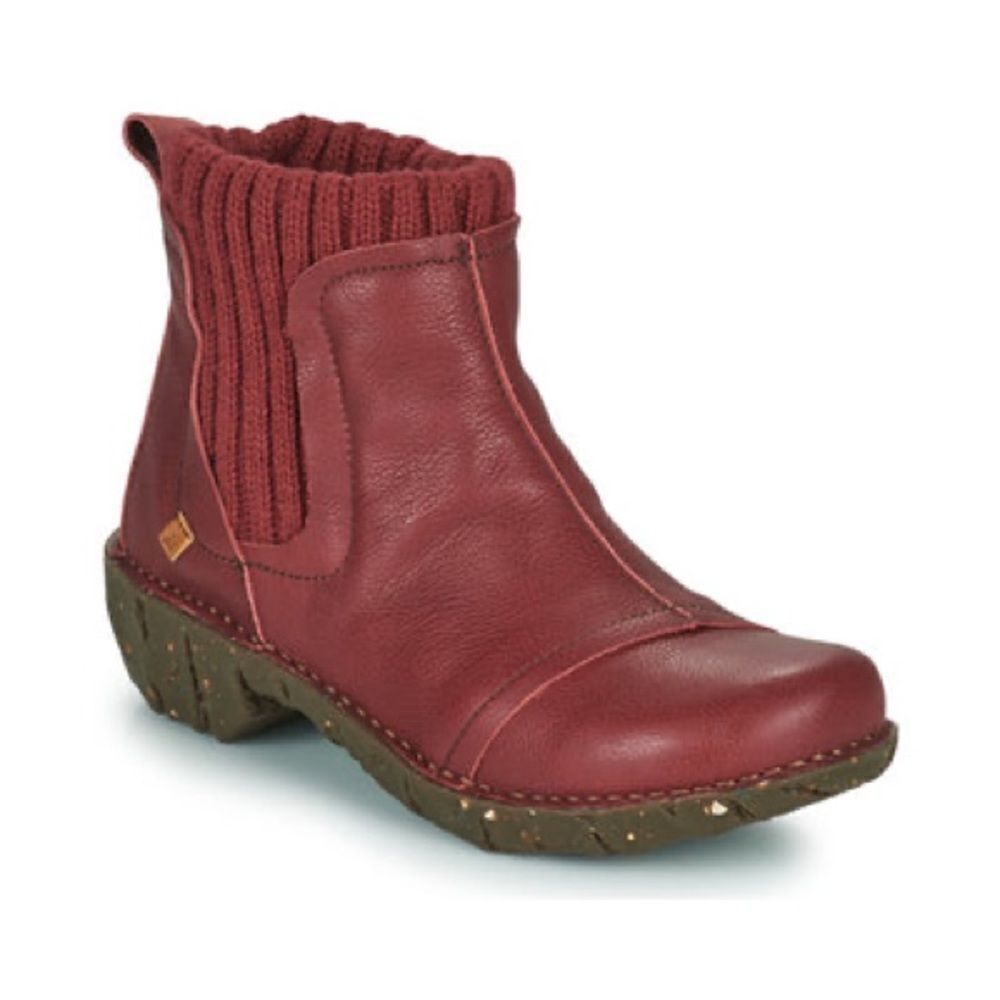 El Naturalista Burgundy Ankle Booties
